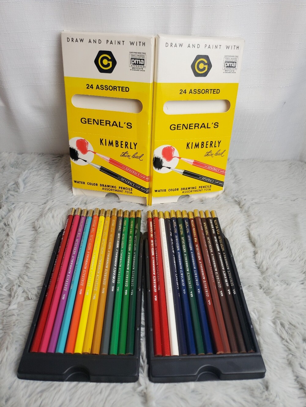 NOS Vintage 24 QTY GENERALS KIMBERLY Water Color Drawing Pencils Thin lead 701A
